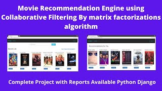 Movie Recommendation System Project Using Collaborative Filtering Python Django Machine Learning [upl. by Vyse]