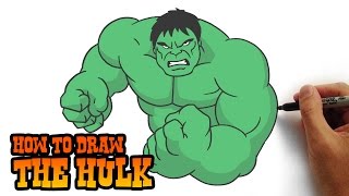 How to Draw The Hulk Simple Step by Step Video Lesson [upl. by Assillam]