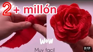 Como haces flores de papel crepe San Valentín [upl. by Atirabrab]