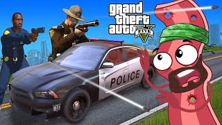 DERPY BACON vs the Cops GTA 5 Funny Gameplay [upl. by Weinstock]