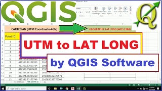 UTM to Lat Long by QGIS Software English [upl. by Alusru55]