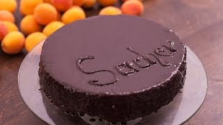 Sacher Torte  Chocolate Cake with Apricot Jam Filling Recipe [upl. by Hanima]