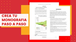 COMO HACER UNA MONOGRAFIA DESDE CERO [upl. by Oniluap]