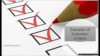 Examples of Evaluation Criteria [upl. by Borden275]