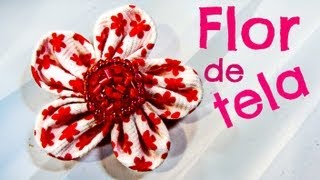 Cómo hacer flores de tela para el cabello o broche Hair flowers [upl. by Limaa955]