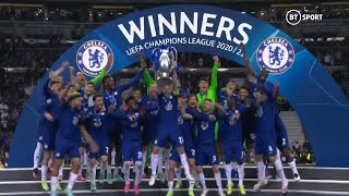 Chelsea lift the 202021 Champions League trophy Winners for a second time [upl. by Eugenides427]