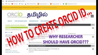 What is ORCID ID  How to create ORCID ID  why orcid  orcid registration  ORCID ID in tamil [upl. by Alexio]