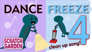 The Dance Freeze Song 4  Clean Up Song  Scratch Garden [upl. by Anaib434]