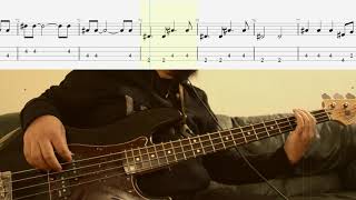 Bee Gees  Night Fever bass cover with tabs and musical notation [upl. by Idnyc]