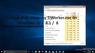 Fix high Disk Usage by TiWorkerexe on Windows 10  81  8 [upl. by Lavro219]