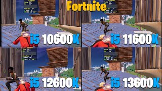 i5 10600K vs 11600K vs 12600K vs 13600K  Fortnite Performance Mode [upl. by Philbert799]