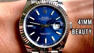 A Timeless Beauty The Rolex Datejust 41 Blue Dial Fluted Jubilee [upl. by Schug]