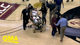 College basketball player collapses on court l GMA [upl. by Buine]