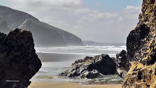 Relaxing Beautiful Scenery and Sounds of Cornwall  Beautiful Dramatic Beach [upl. by Annairdna]