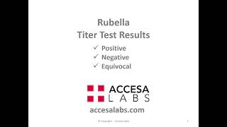 Rubella Titer Test Results Overview [upl. by Acissej]