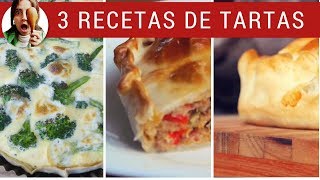 3 RECETAS DE TARTAS SALADAS  Para cualquier día [upl. by Winshell30]