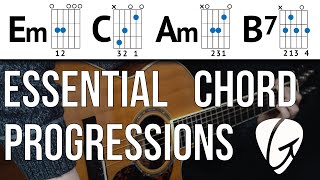 Chord Progression Practice  Em C Am B7  Beginner Guitar Lessons [upl. by Kantor]