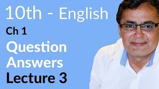 10th Class English Lesson 1 Lec 3 Question Answer  Unit 1  Matric Class English [upl. by Yggep694]