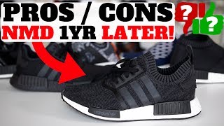 1 YEAR AFTER WEARING ADIDAS NMDS PROS amp CONS [upl. by Aneerehs]