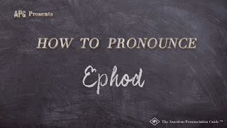 How to Pronounce Ephod Real Life Examples [upl. by Ko]