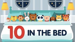 Ten in the Bed aka Roll Over • Nursery Rhyme with Lyrics • Animated Counting Song for Kids [upl. by Ahsi]