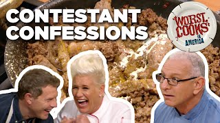 Funniest Worst Cooks Contestant CONFESSIONS  Food Network [upl. by Neelac138]