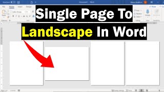 Change A Single Page To Landscape In Word [upl. by Akessej]