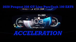 2020 Peugeot 208 GT Line PureTech 100 EAT8  acceleration  autofilou [upl. by Kirima]