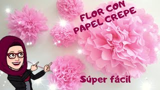 DIY🌸Como hacer FLORES de papel crepe o china SENCILLA Y FÁCIL 🌸2 modelos [upl. by Ethelinda744]