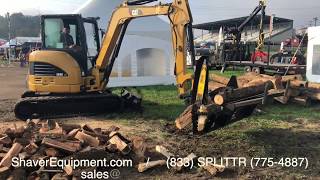 Halverson Wood Processor HWP120 on CAT Mini Excavator [upl. by Christyna]