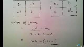 Game Theory Optimal Strategies and Value Of A 2x2 Game [upl. by Einnhoj]