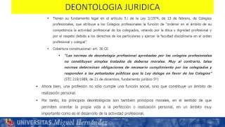 Lec008 Deontología jurídica Parte I umh1443sp 201617 [upl. by Ringe]