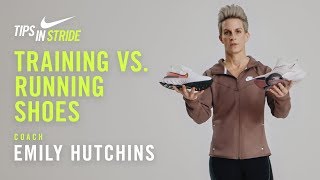 Training vs Running Shoes Emily Hutchins I NRC Tips in Stride I Nike [upl. by Redvers526]