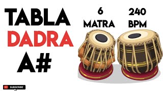 Dadra Tabla Taal  A Scale  240 Bpm  6 Matra  muzzico [upl. by Atinav]