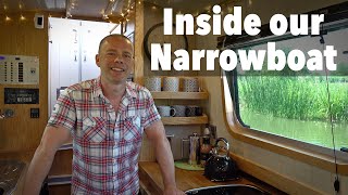 A Tour Inside Our Canal Narrowboat Home Tiny OffGrid Houseboat Ep 107 [upl. by Phare247]