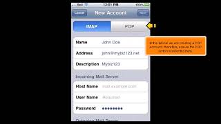 iPhone How to Setup a POP Email Account [upl. by Hickey]