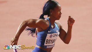 Team USAs women comfortably into 4x100 relay final  NBC Sports [upl. by Llemar]