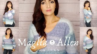 TUTORIAL Maglione scollo a V Allen🤍lafattuttofare🤍 [upl. by Garik]