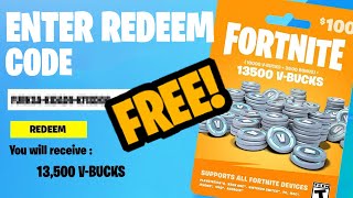 NEW FREE 13500 VBUCKS GIFT CARD REDEEM CODE GLITCH [upl. by Way]