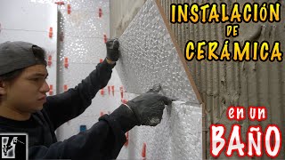 Cómo instalar cerámica EN UN BAÑO 🚿  Instalaciones [upl. by Bainter]