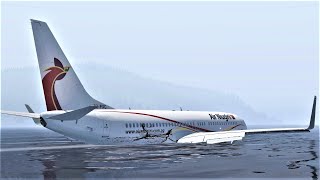 B737 How The Accident Happened Air Niugini Flight 73 Chuuk Airport Chuuk Lagoon  Crash Animation [upl. by Etnomaj]