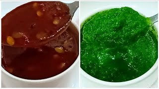 Imli Ki Khatti Meethi Chutney Aur Hari Chutney Banane Ki Recipe  CookWithLubna [upl. by Attelliw]