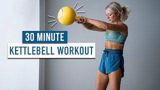 30 MIN Advanced Kettlebell HIIT Workout  Full Body No Repeat [upl. by Helve824]