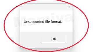 Pc Fix Unsupported file format Problem in Windows 101187 [upl. by Malissa]