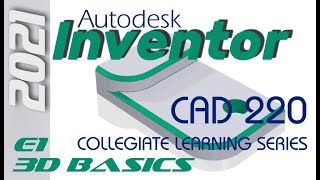 E1 Autodesk Inventor 2021  Basics Tutorial for Beginners wTraining Guide [upl. by Ggerg327]