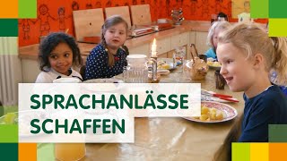 Videoreflexion und Sprachanlässe Der Goldene Tisch im FRÖBELKindergarten Schatzinsel [upl. by Eenafit829]