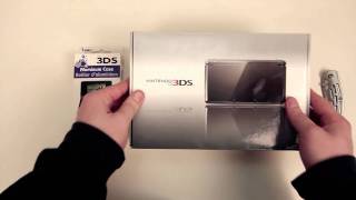 Nintendo 3DS Unboxing US Version  Black [upl. by Ettenad]