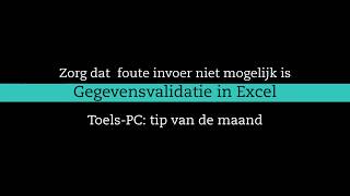 Gegevensvalidatie in Excel [upl. by Yelyab307]