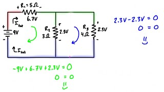 Kirchhoff’s Voltage Law KVL Example Problem 1 [upl. by Silado]