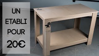 Fabriquer un établi pour 20 euros Workbench from 1 Sheet of mdf [upl. by Ocsic]